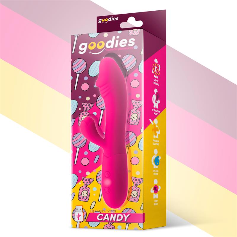 Candy Ponto-G rabbit vibe USB silicone fushia
