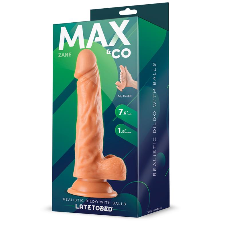 MAX & CO ZANE REALISTIC DILDO WITH TESTICLES FLESH 7,6" - 19.5 CM