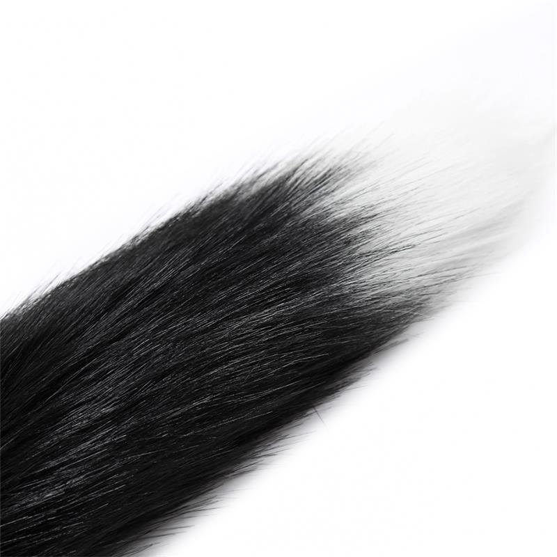 INTOYOU BDSM LINE ANAL PLUG BLACK AND WHITE FOXY TAIL