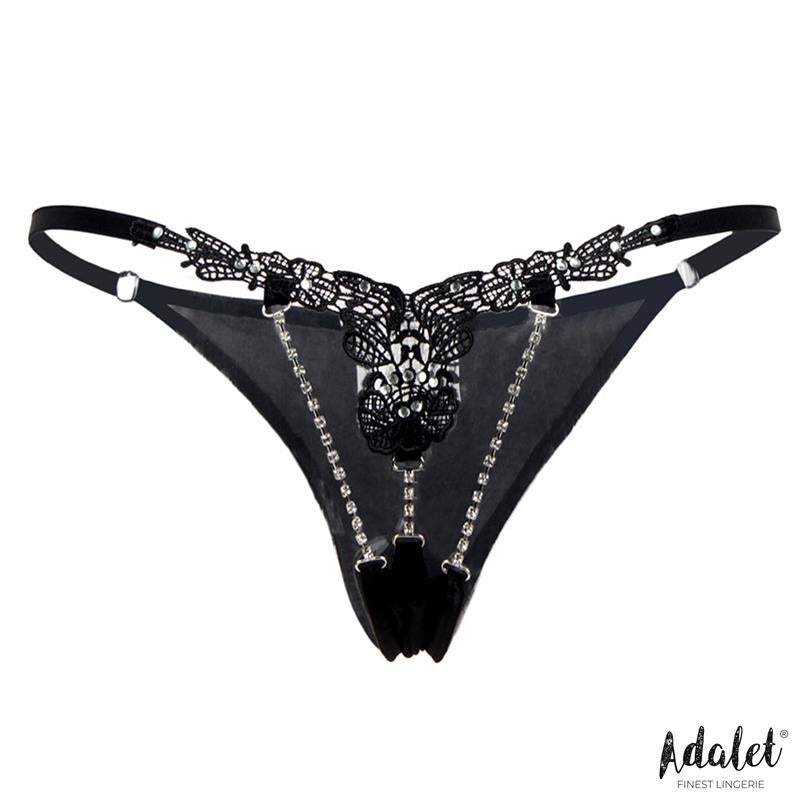ADALET LINGERIE EMILLIE LACE THONG WITH BREADS