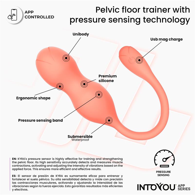 INTOYOU APP SERIES KYRA PELVIC FLOOR TRAINER WITH PRESSURE SENSING AND APP
