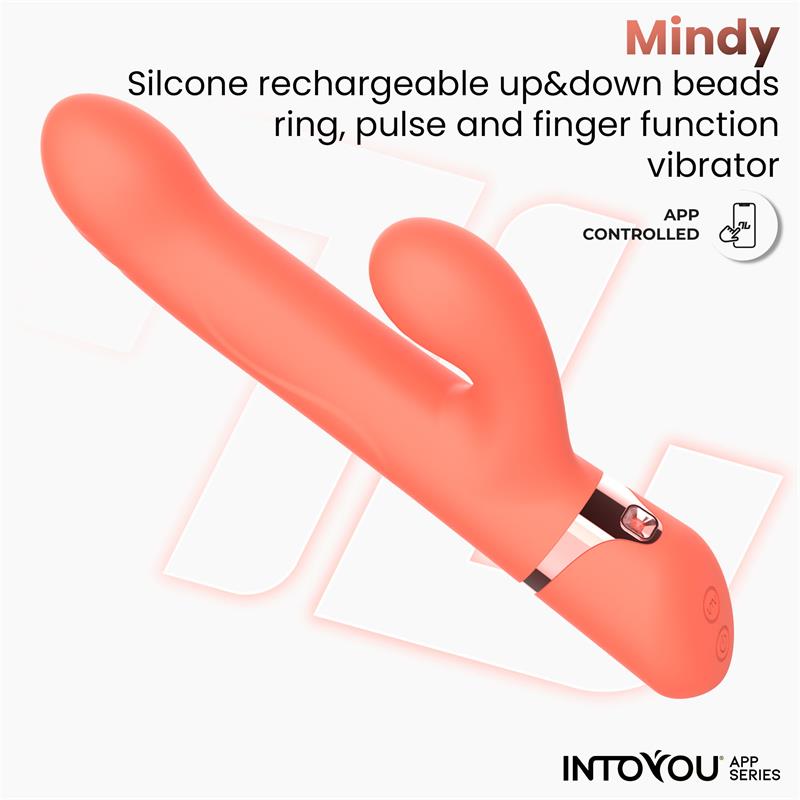 INTOYOU APP SERIES MINDY VIBE WITH UP AND DOWN BEADS RING, FINGER AND PULSATION WITH APP