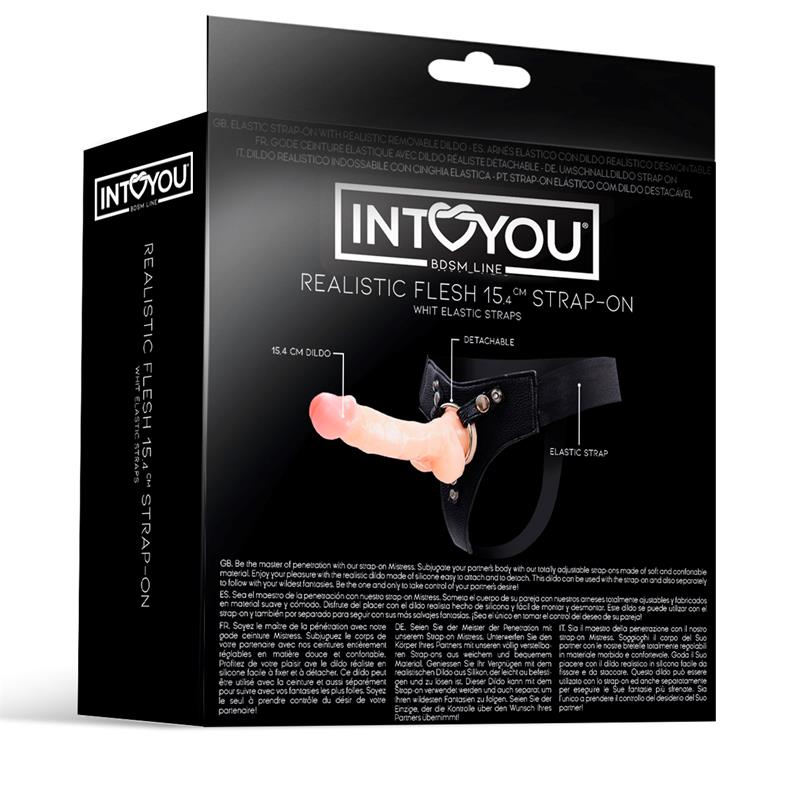 INTOYOU BDSM LINE MISTRESS ELASTIC STRAP-ON WITH SILICONE DILDO 15.4 CM FLESH