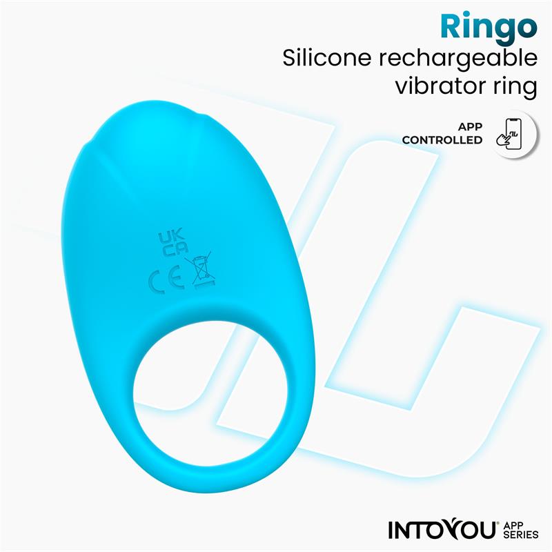 INTOYOU APP SERIES RINGO VIBRATING RING WITH APP UNIBODY BLUE