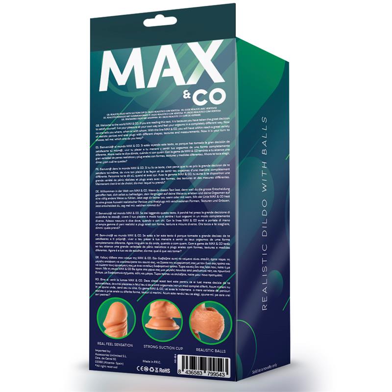 MAX & CO ZANE REALISTIC DILDO WITH TESTICLES FLESH 7,6" - 19.5 CM