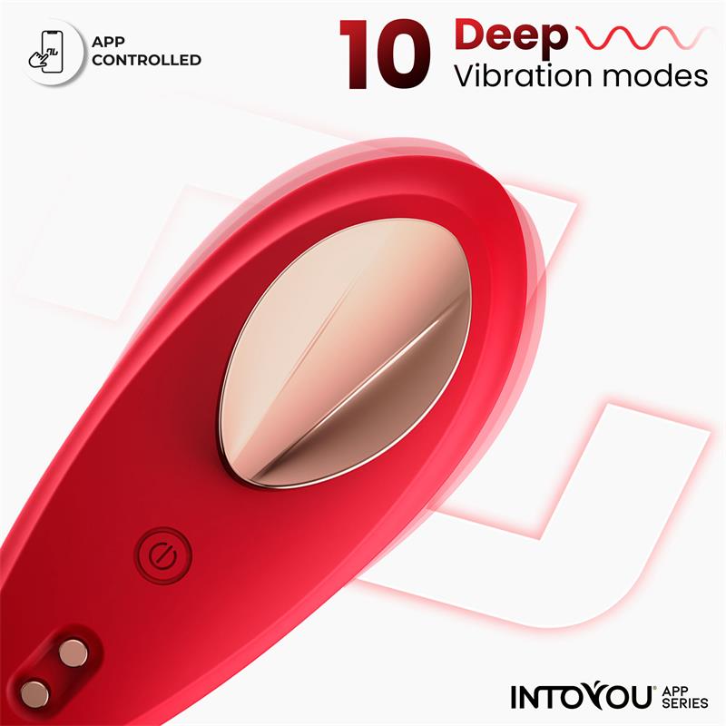 INTOYOU APP SERIES SILICONE PANTY VIBRATOR WITH APP LAYER RED