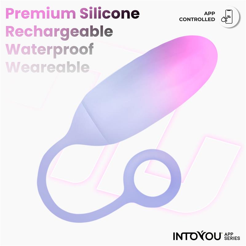 INTOYOU APP SERIES VIBRATING EGG WITH APP DOUBLE LAYER SILICONE PINK/BLUE