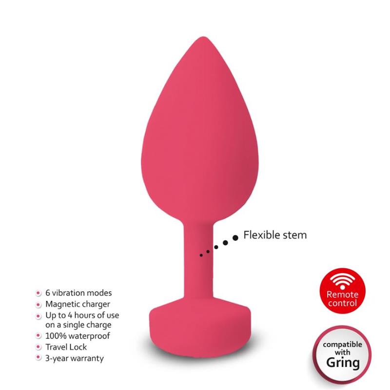 GVIBE GPLUG BUTT PLUG NEON ROSE SIZE S