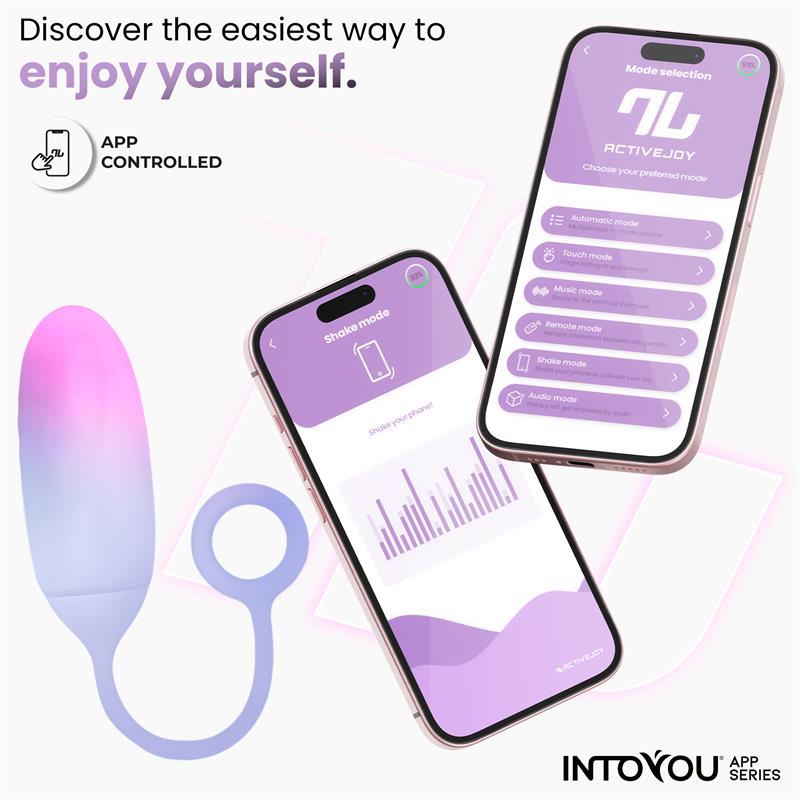 INTOYOU APP SERIES VIBRATING EGG WITH APP DOUBLE LAYER SILICONE PINK/BLUE