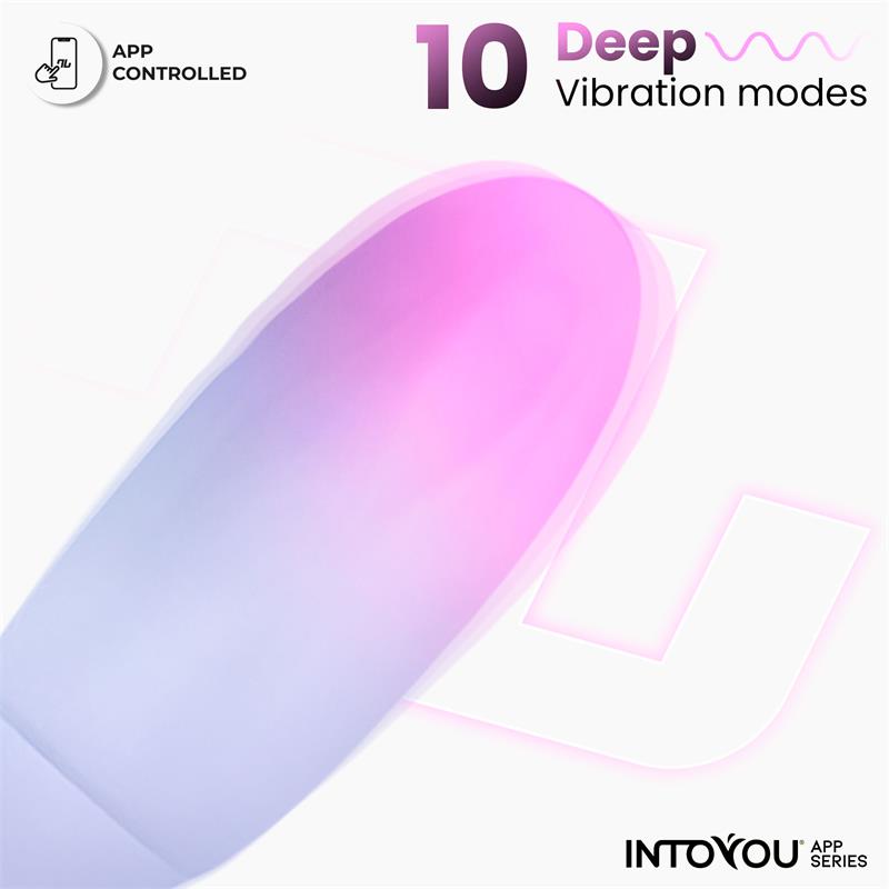 INTOYOU APP SERIES VIBRATING EGG WITH APP DOUBLE LAYER SILICONE PINK/BLUE