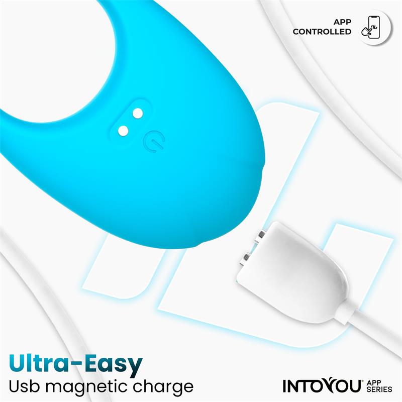 INTOYOU APP SERIES RINGO VIBRATING RING WITH APP UNIBODY BLUE
