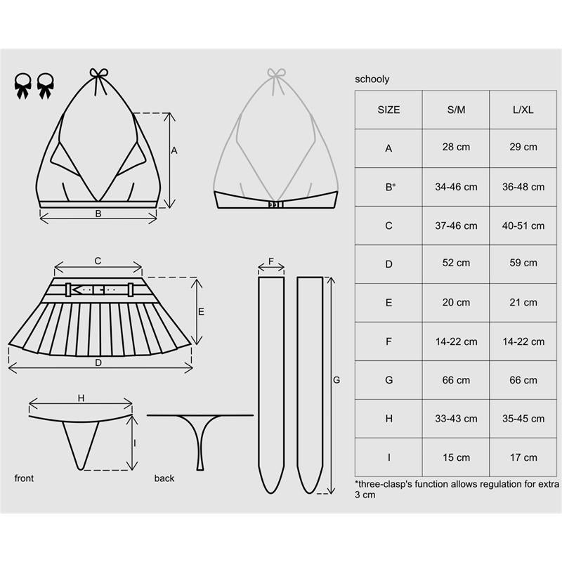 OBSESSIVE SCHOOLY UNIFORM SET OF 5 PIECES