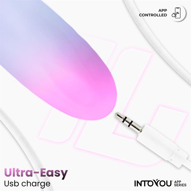 INTOYOU APP SERIES VIBRATING EGG WITH APP DOUBLE LAYER SILICONE PINK/BLUE