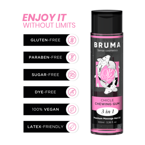 Bruma - Óleo de massagem de morango com efeito calor