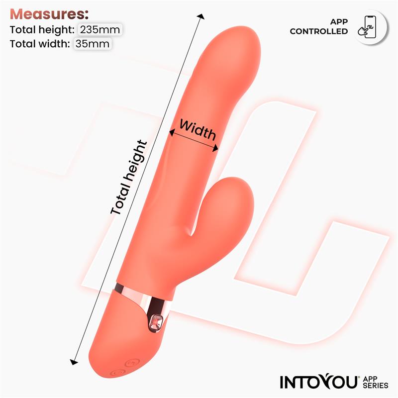 INTOYOU APP SERIES MINDY VIBE WITH UP AND DOWN BEADS RING, FINGER AND PULSATION WITH APP