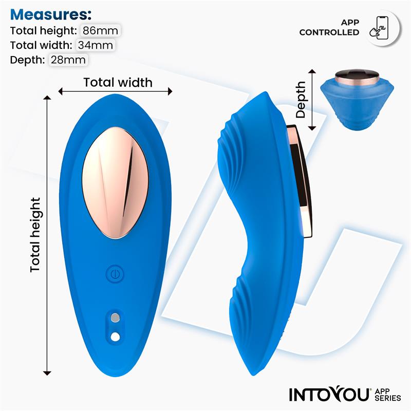 INTOYOU APP SERIES SILICONE PANTY VIBRATOR WITH APP BLUE