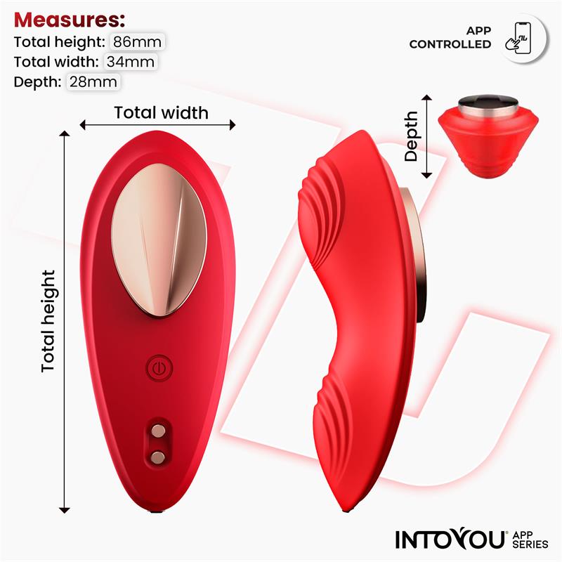 INTOYOU APP SERIES SILICONE PANTY VIBRATOR WITH APP LAYER RED
