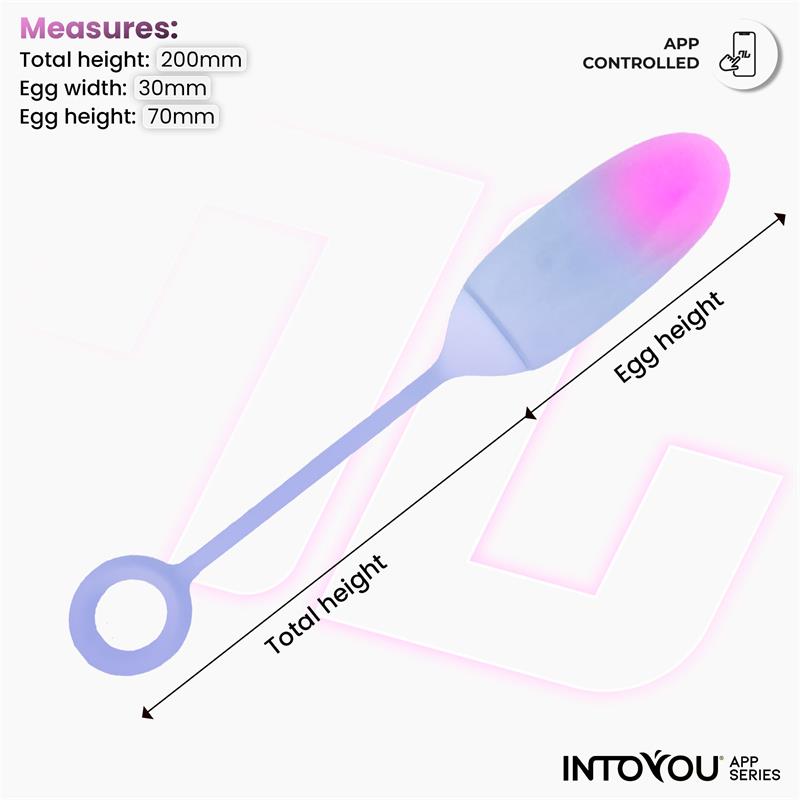 INTOYOU APP SERIES VIBRATING EGG WITH APP DOUBLE LAYER SILICONE PINK/BLUE