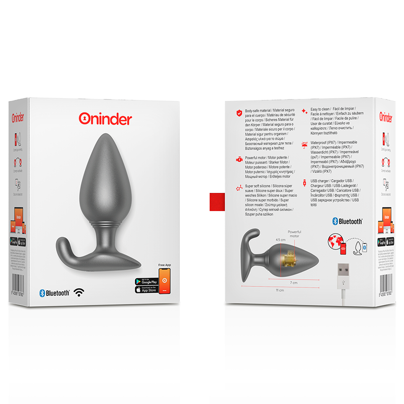 ONINDER - Rio Plug Anal Preto com Aplicação