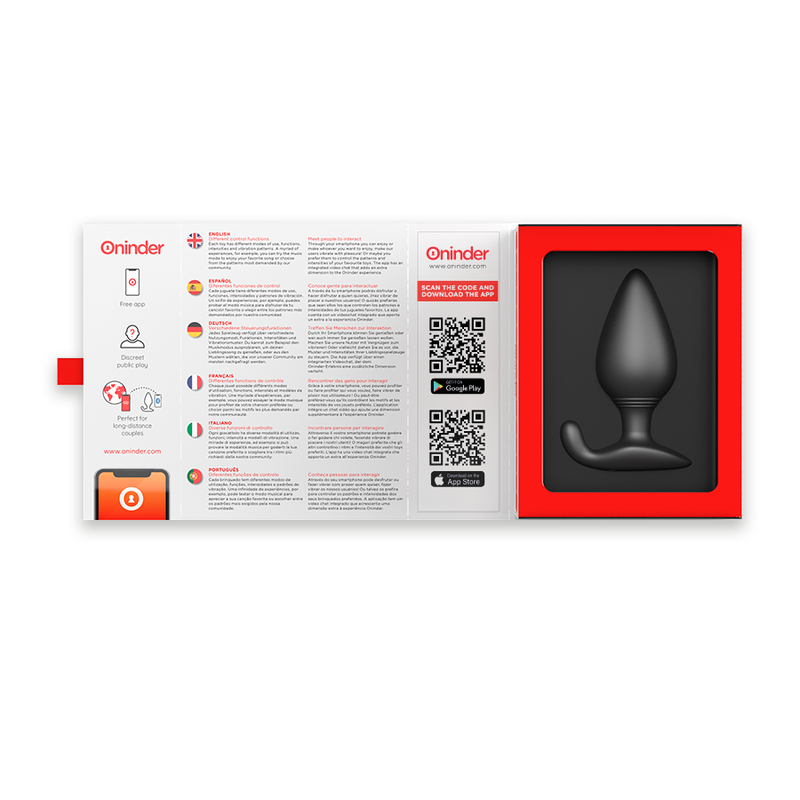 ONINDER - Rio Plug Anal Preto com Aplicação
