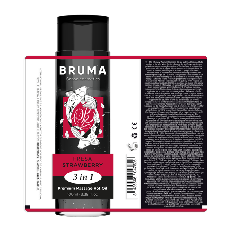Bruma - Óleo de massagem de morango com efeito calor