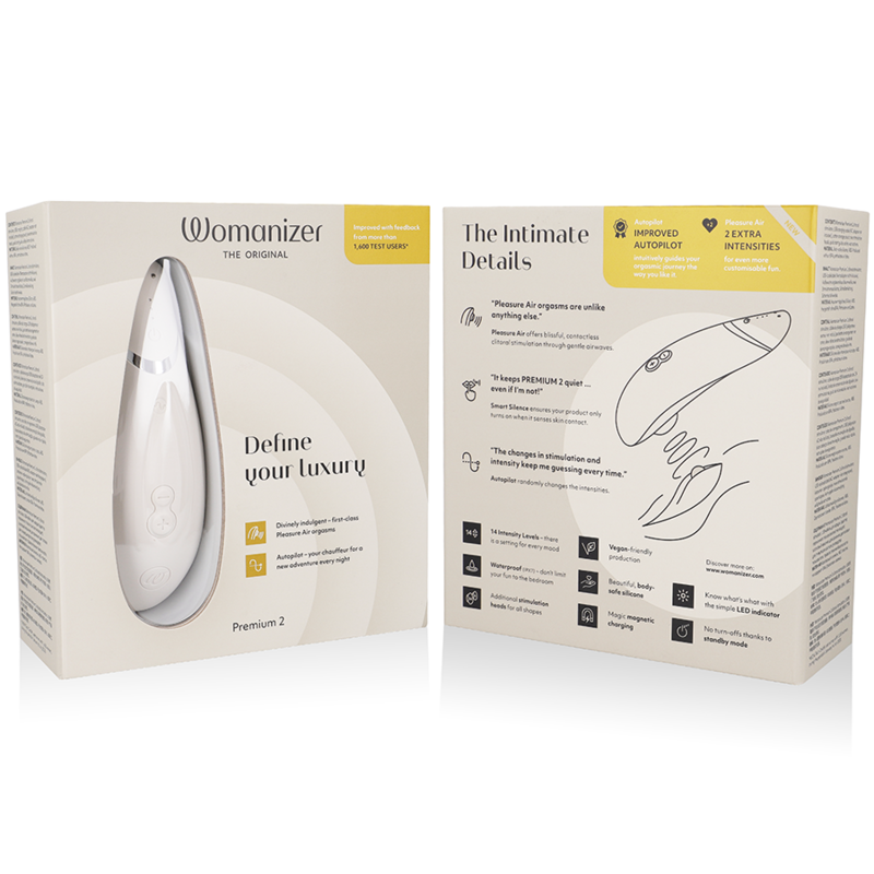 Womanizer - Premium 2 Estimulador de clitoris - Preto/ Bordeaux/ Branco