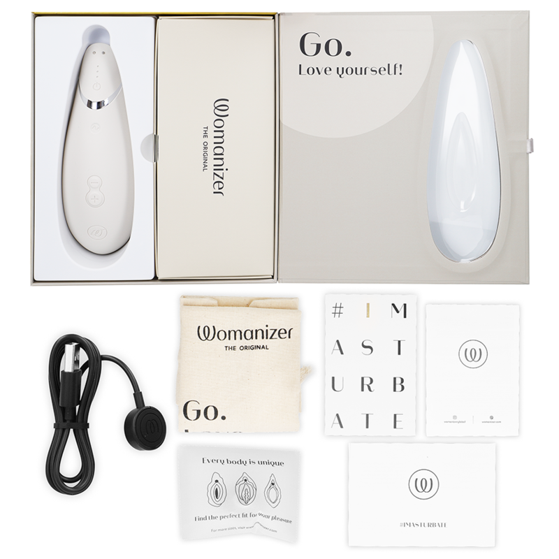 Womanizer - Premium 2 Estimulador de clitoris - Preto/ Bordeaux/ Branco
