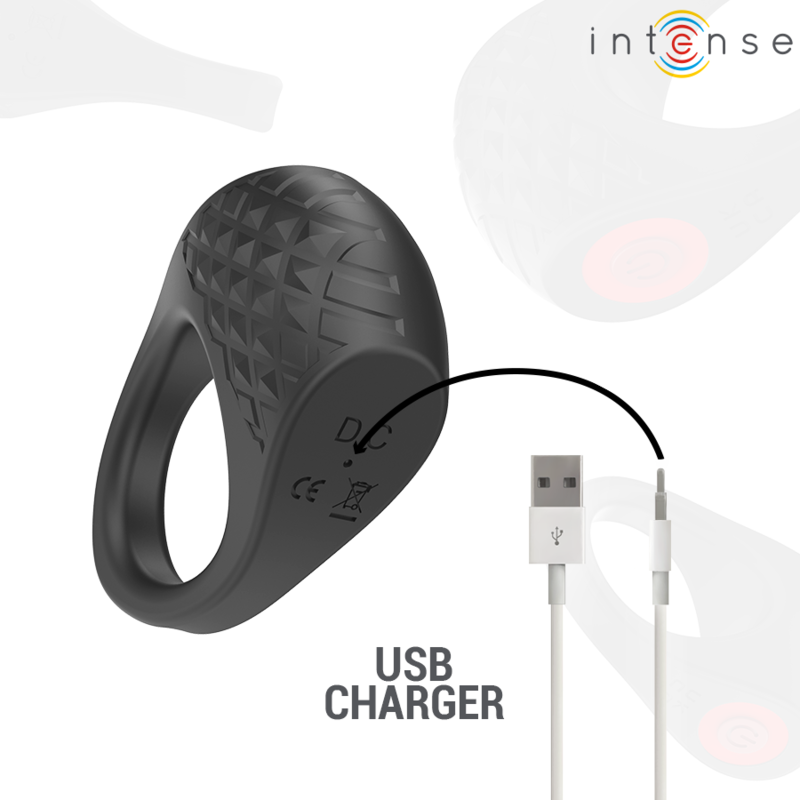 Intense - Clover anel com vibração preto