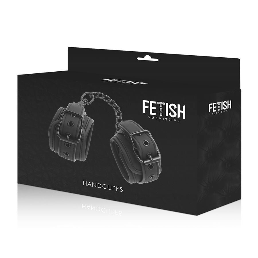 Fetish - Algemas de couro vegan com forro