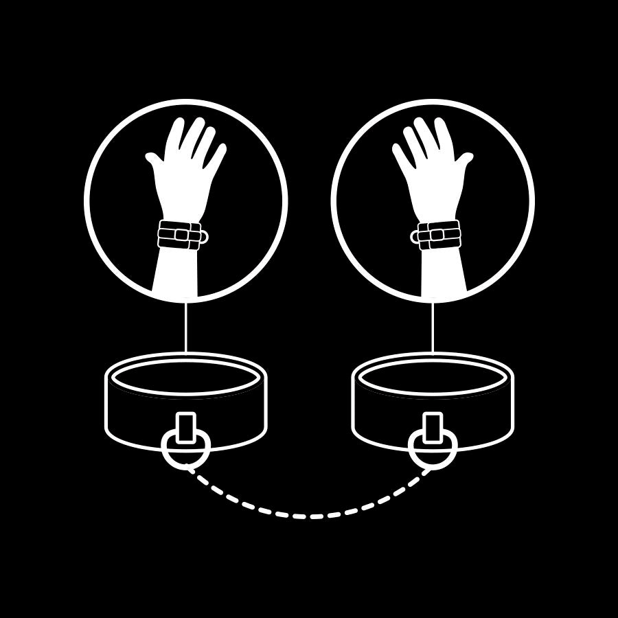 Fetish - Algemas de couro vegan com forro