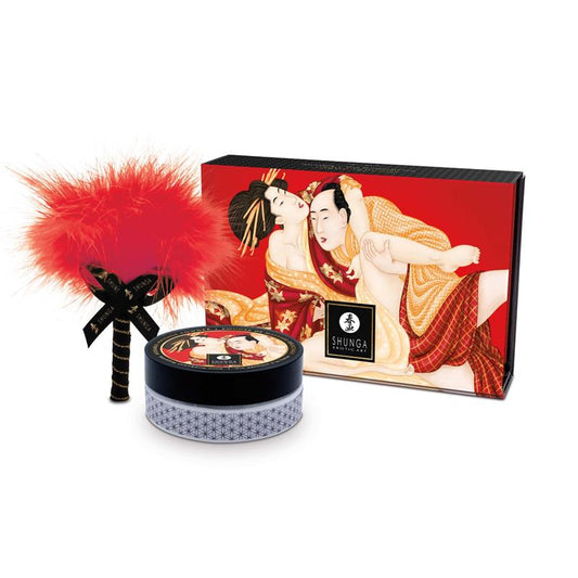 Shunga pó beijável de massagem de champanhe de morango
