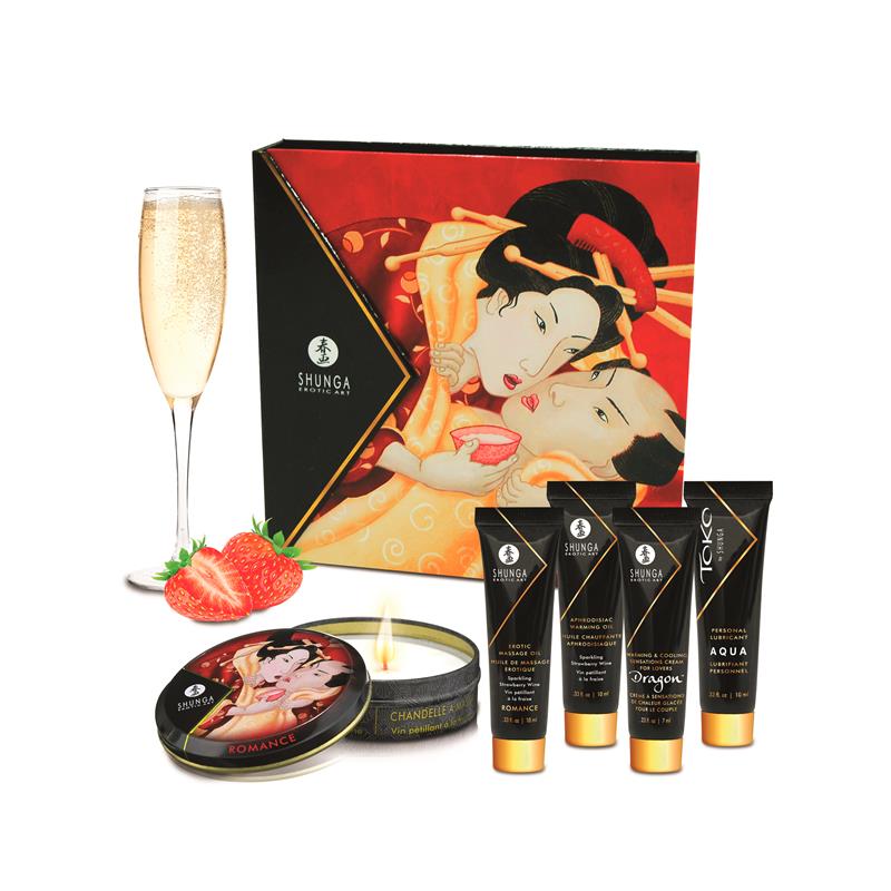 Shunga kit Geisha Secrets de Espumante e morango