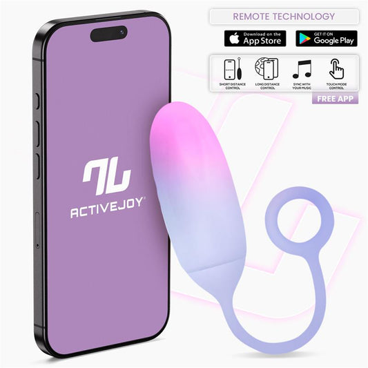 INTOYOU APP SERIES VIBRATING EGG WITH APP DOUBLE LAYER SILICONE PINK/BLUE
