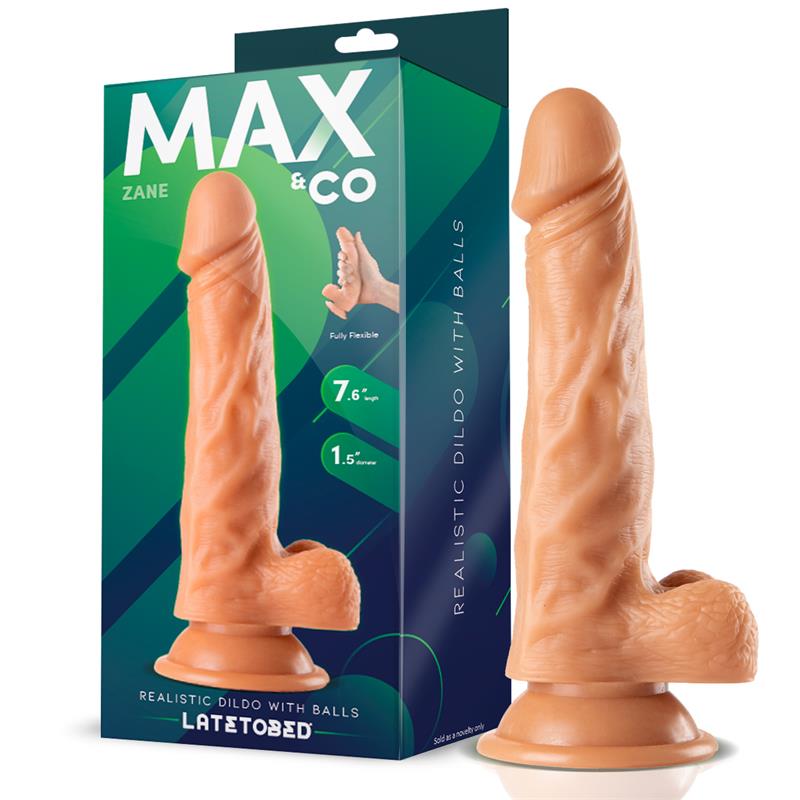 MAX & CO ZANE REALISTIC DILDO WITH TESTICLES FLESH 7,6" - 19.5 CM