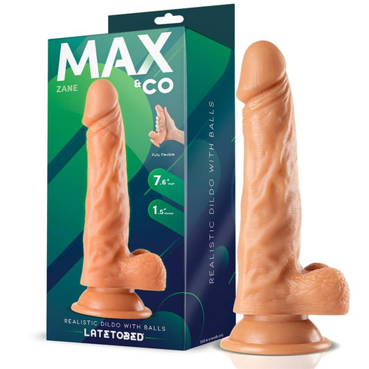 MAX & CO ZANE REALISTIC DILDO WITH TESTICLES FLESH 7,6" - 19.5 CM
