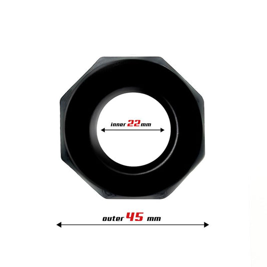 BEAST RINGS COCK RING SUPER FLEXIBLE POLYGONAL 2.2 CM BLACK