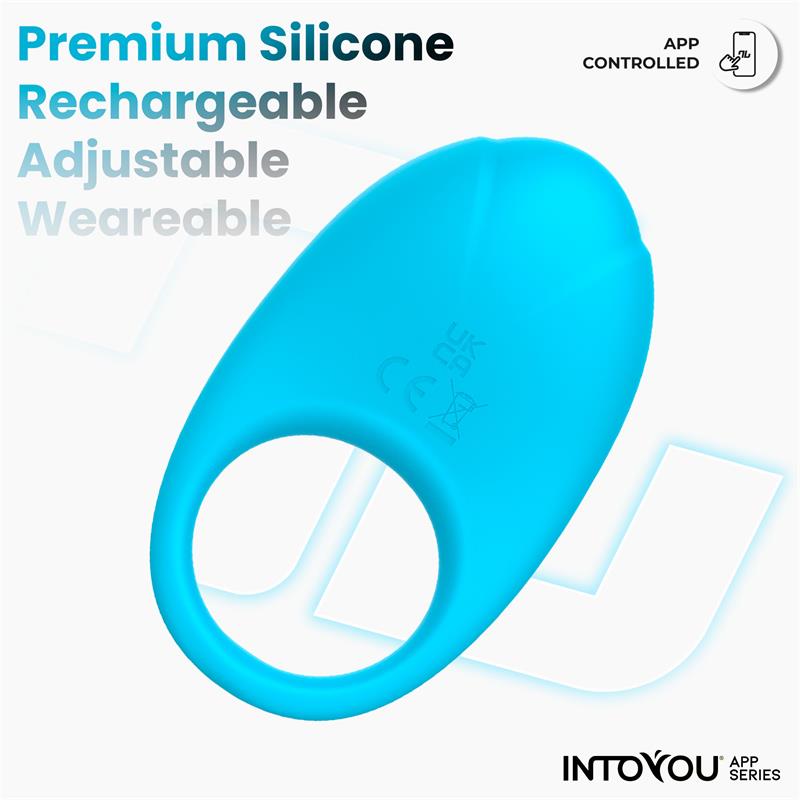 INTOYOU APP SERIES RINGO VIBRATING RING WITH APP UNIBODY BLUE