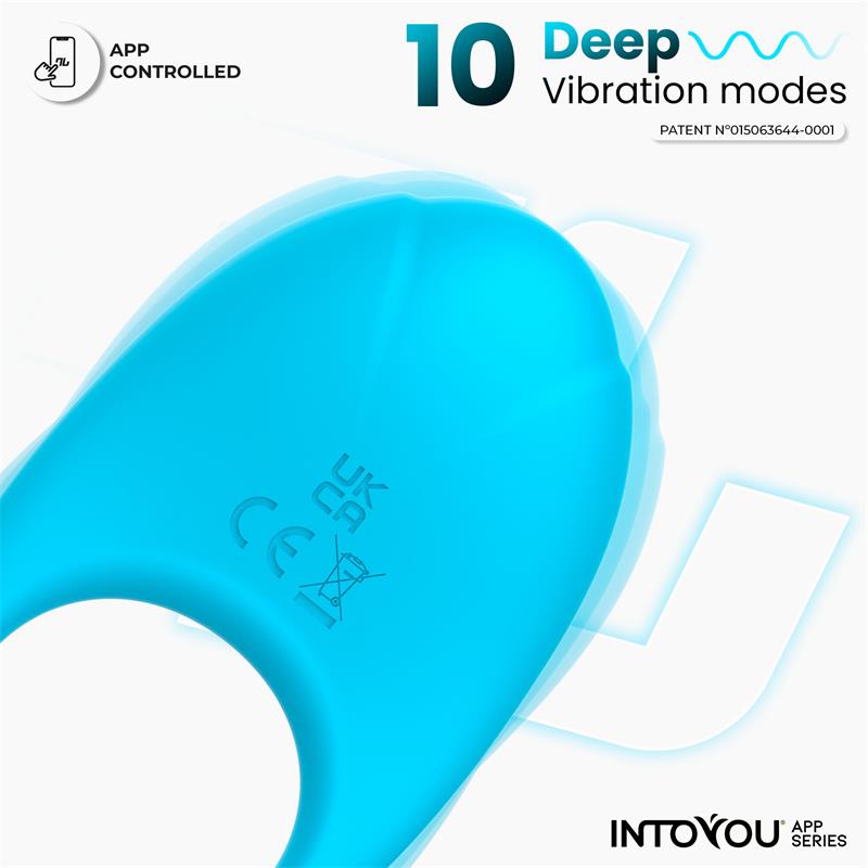 INTOYOU APP SERIES RINGO VIBRATING RING WITH APP UNIBODY BLUE