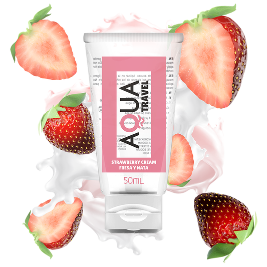 Aqua Travel - Lubrificante à base água de morango e nata - 50ML