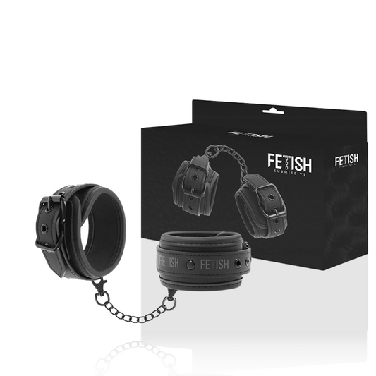 Fetish - Algemas de couro vegan com forro